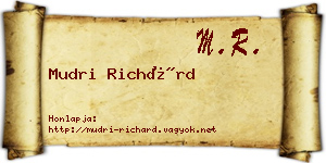 Mudri Richárd névjegykártya